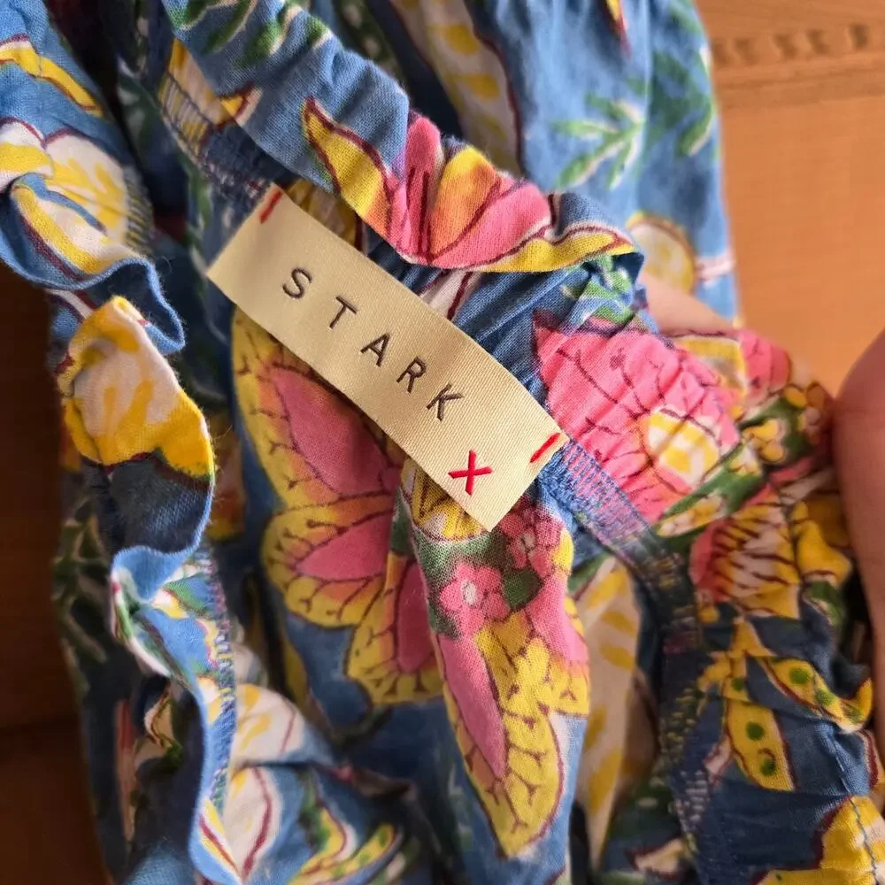 Starkx Tube Top Summer Brights Medium Boho Floral Blouse Top Vacation Preppy - Picture 3 of 6